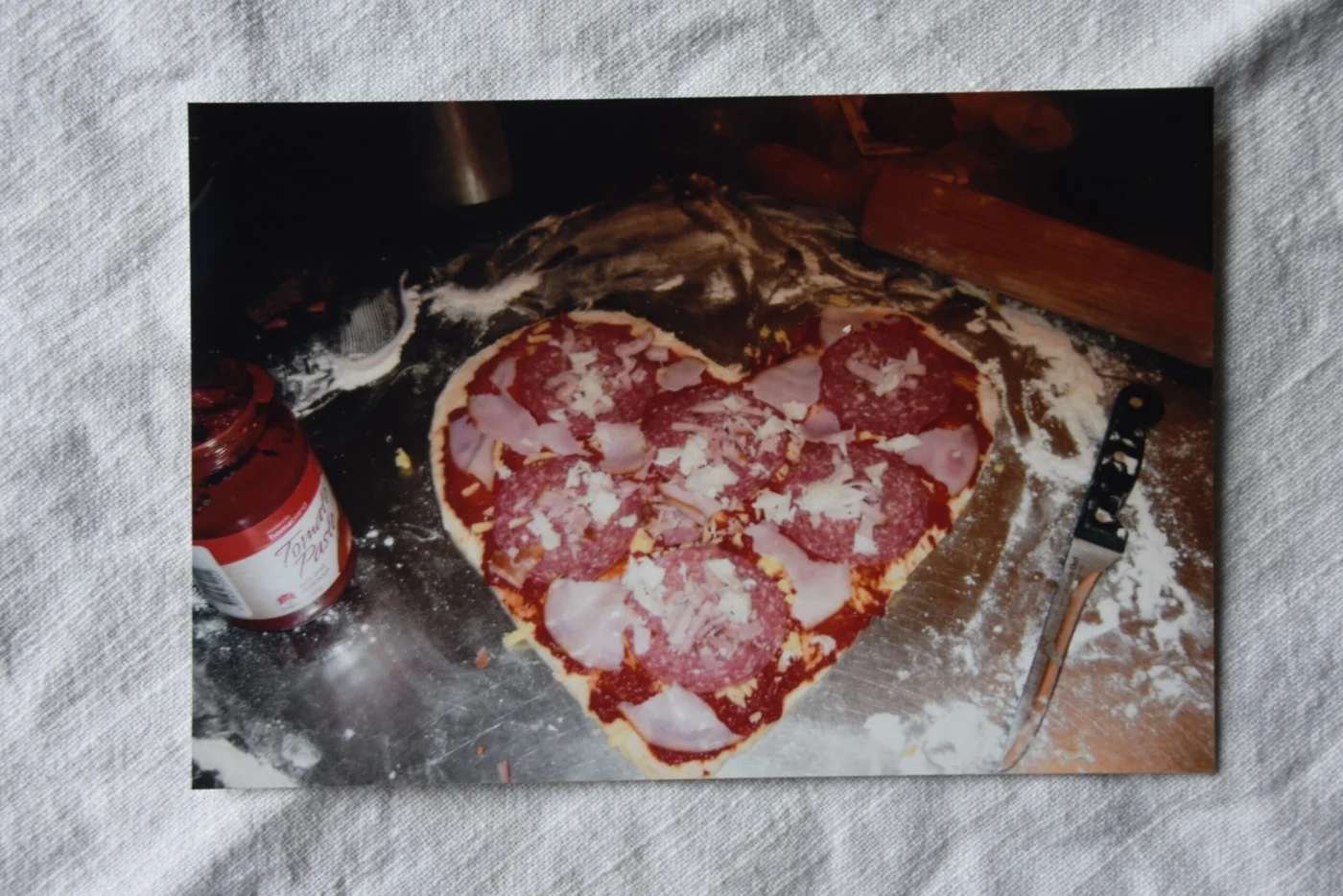 Homemade Heart Shaped Pizza
