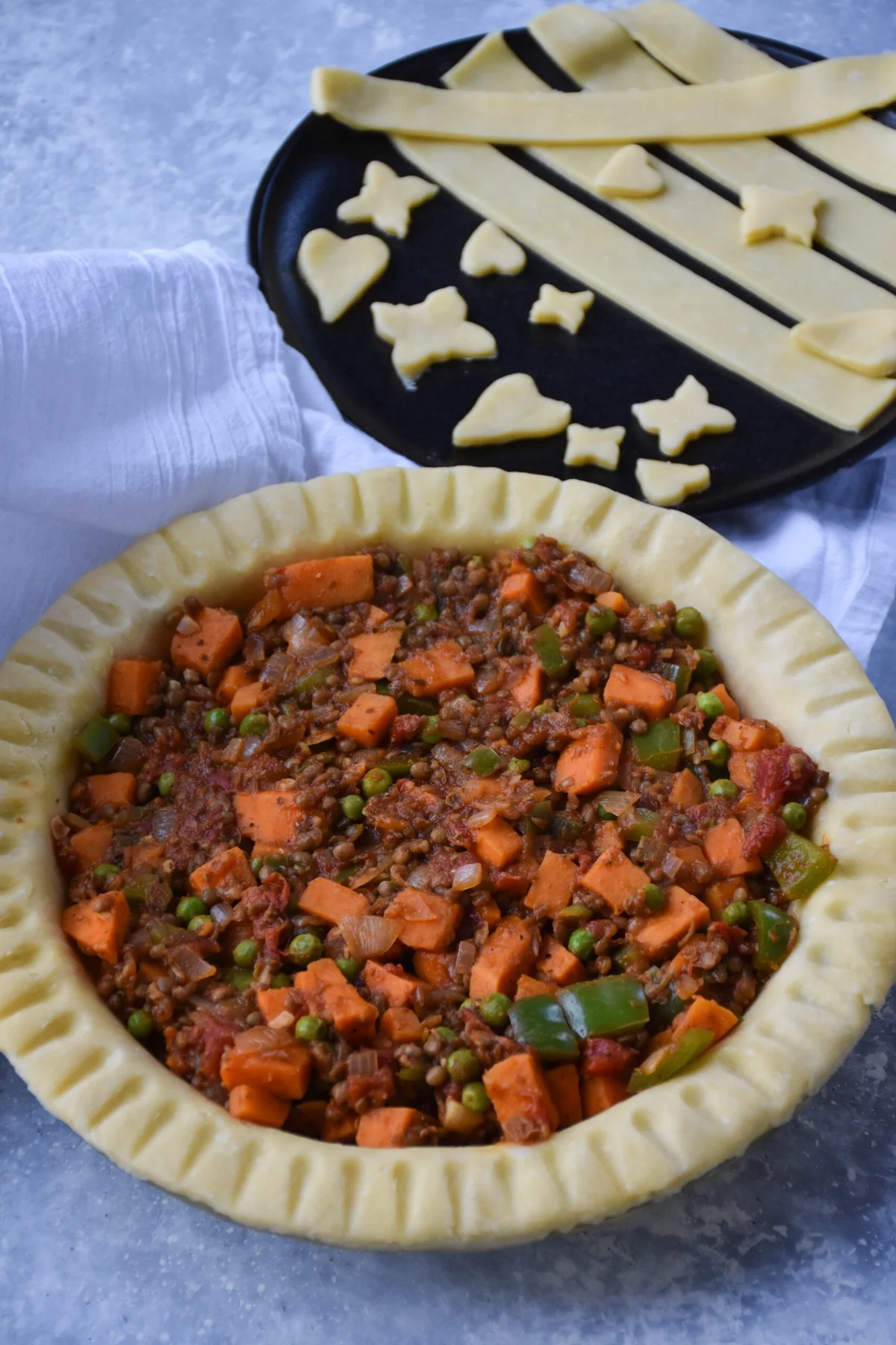 Healthy Sweet Potato, Lentil Pie