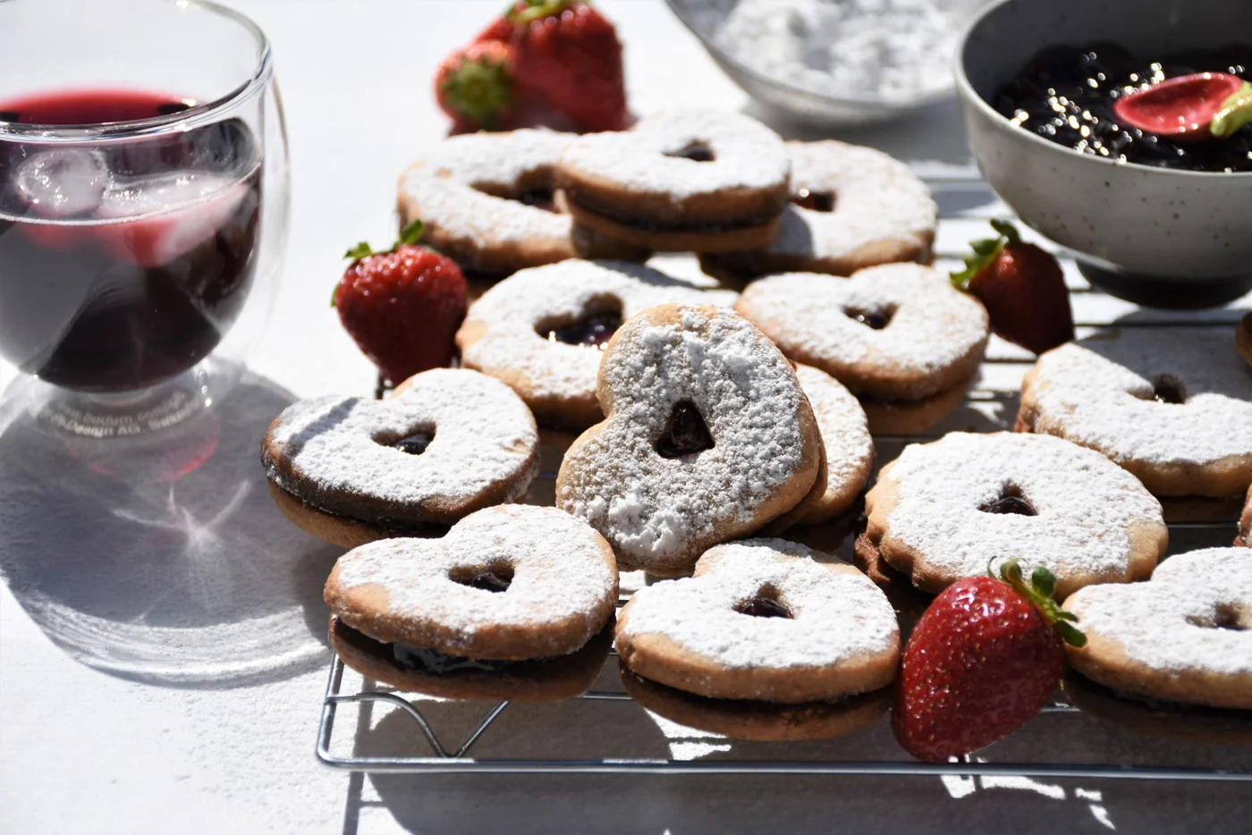 Nutty Linzer Cookies
