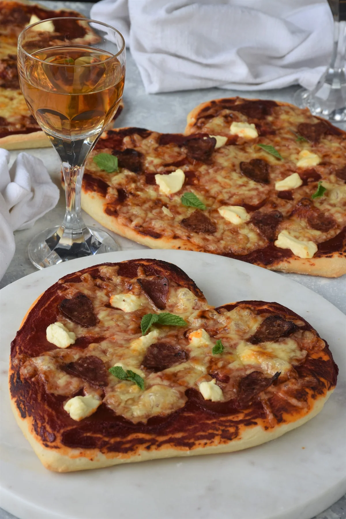 Homemade Heart Shaped Pizza
