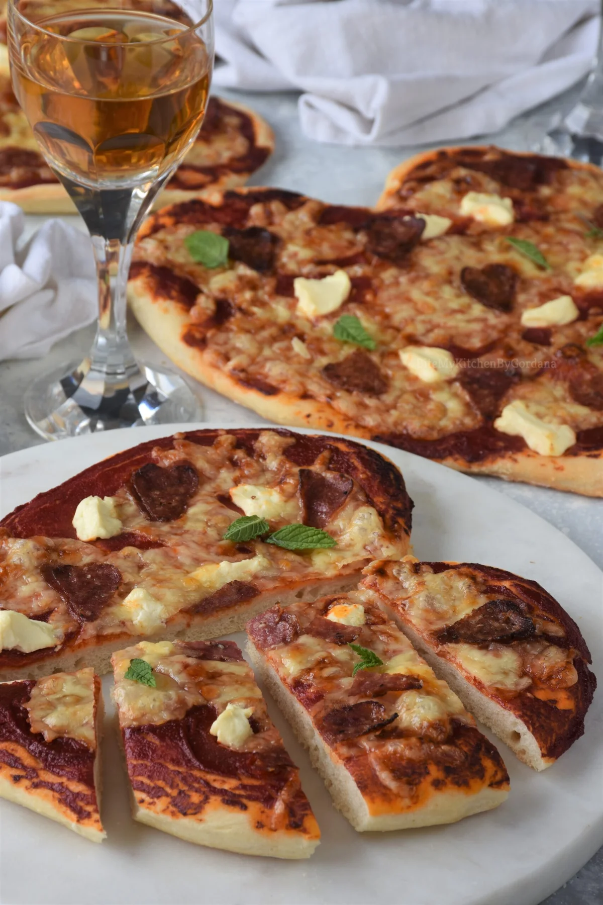 Homemade Heart Shaped Pizza