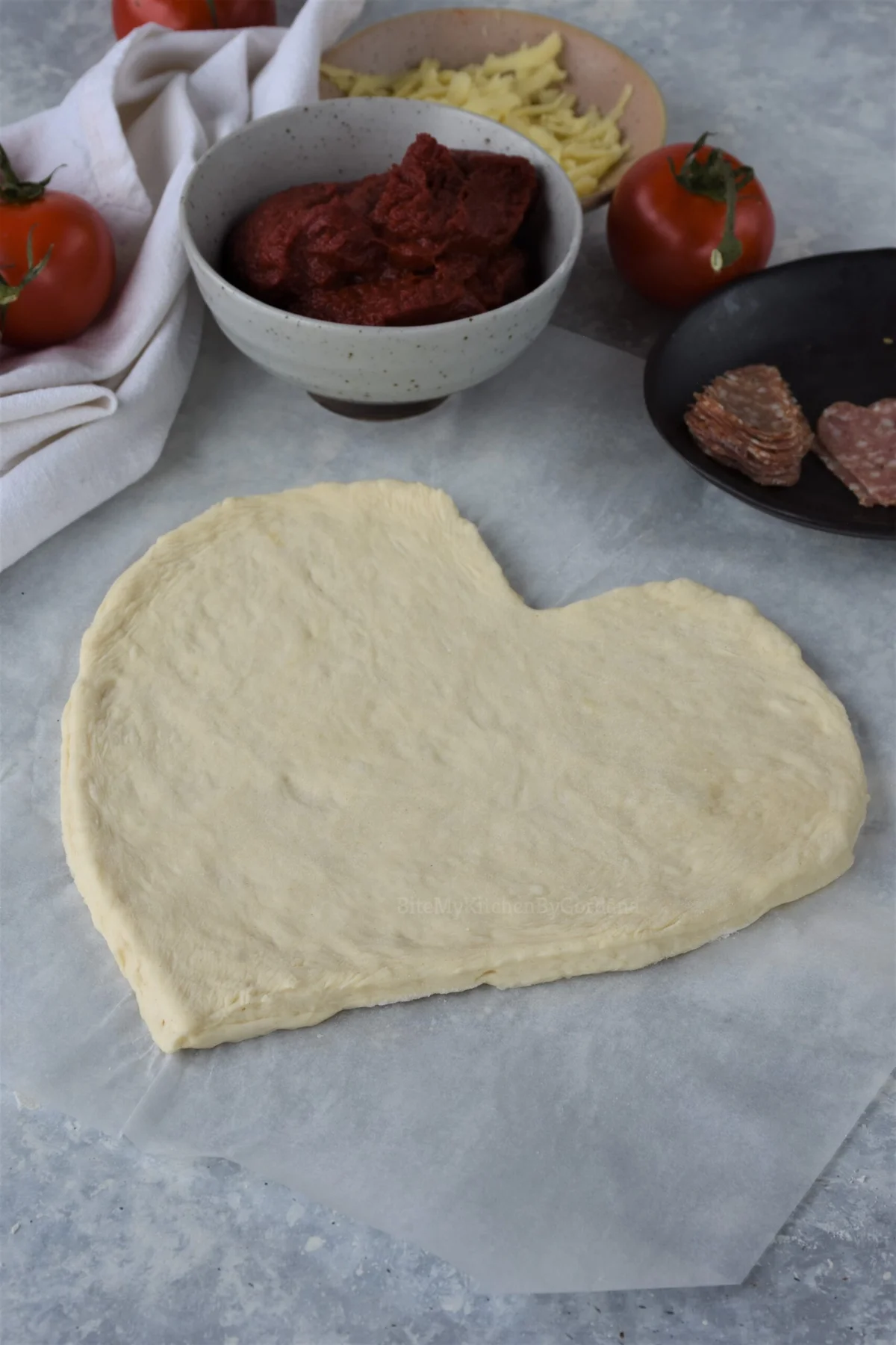 Homemade Heart Shaped Pizza