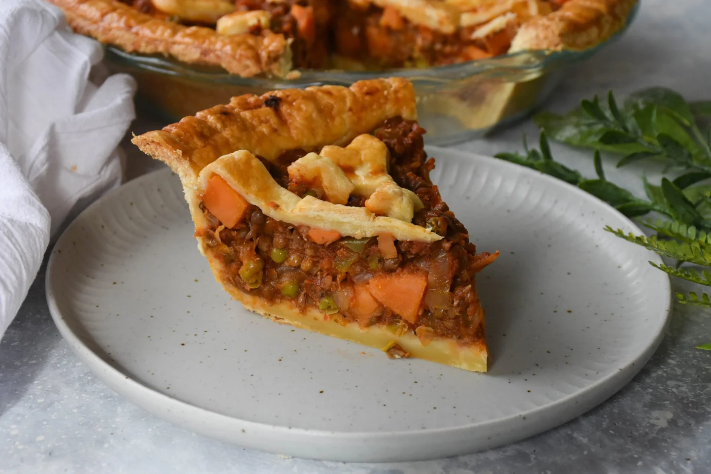 lentil pie slice