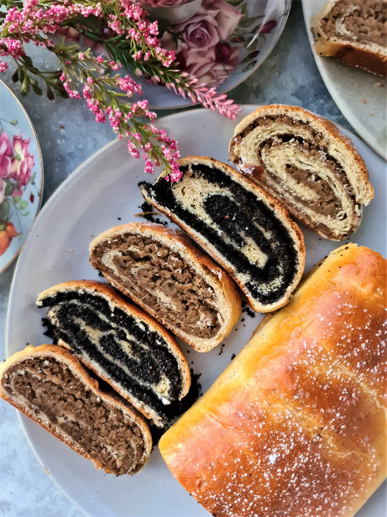 Homemade Strudels with Walnuts and Poppy Seeds