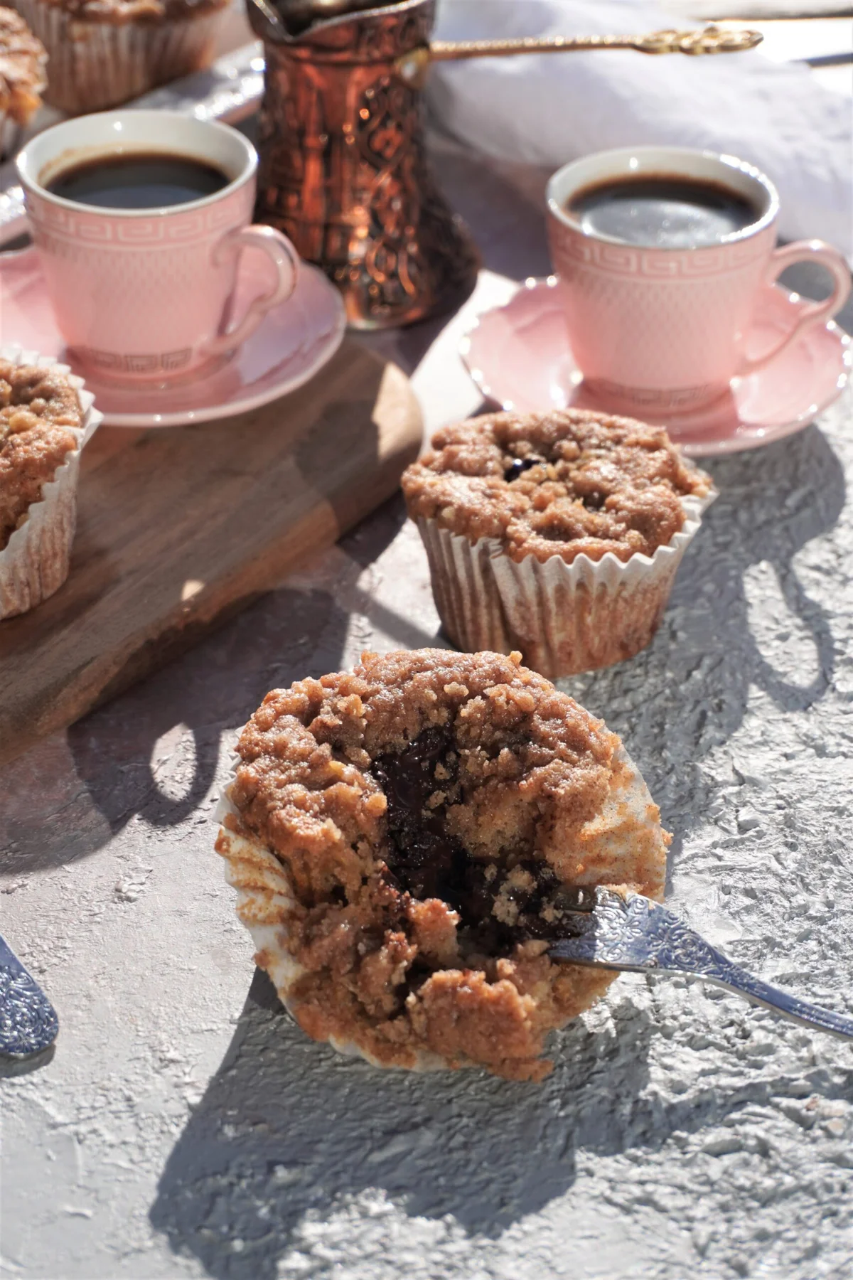 Apple Muffins with a Chocolate Filling
