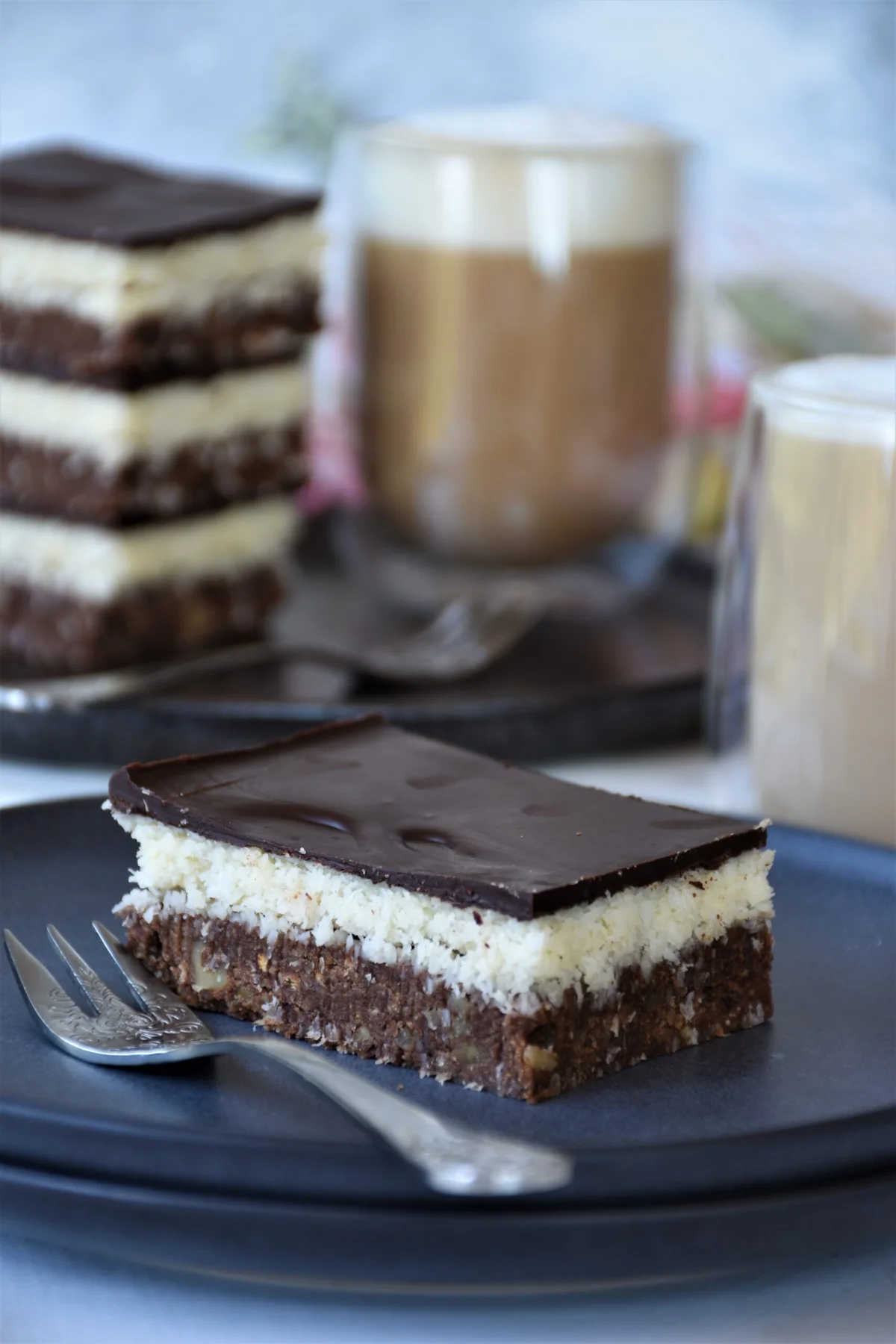 no-bake chocolate and coconut slice