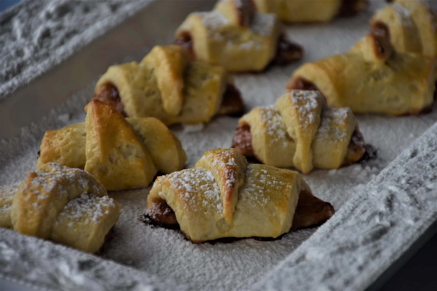 jam crescents on a plate
