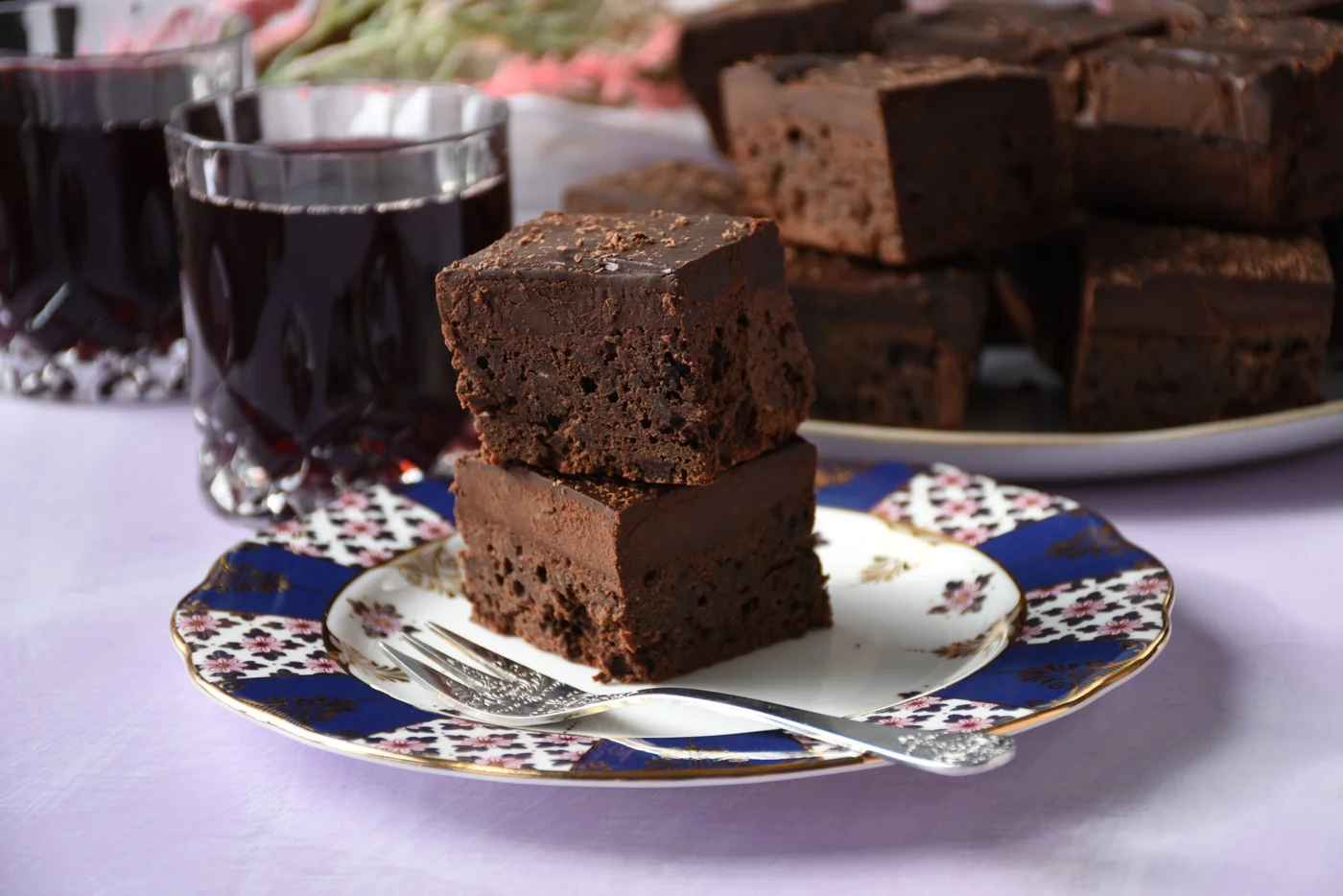 Brownies with chocolate ganache