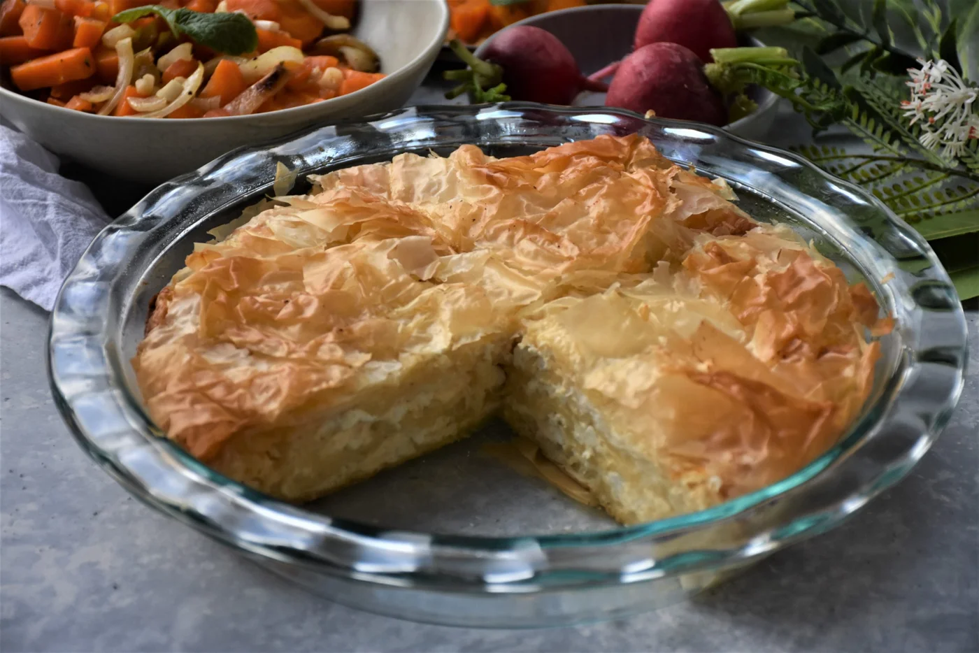 gibanica in the pie dish