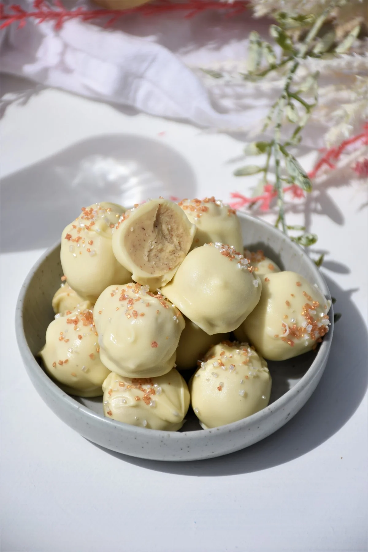 white chocolate and nutmeg truffles