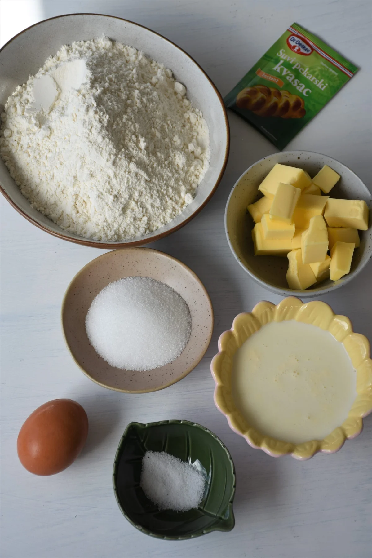 ingredients for berry jam & white chocolate knots