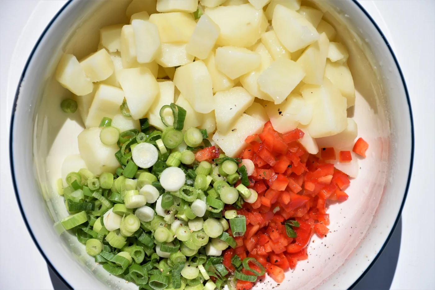 Potato Salad with Capsicums & Spring Onions
