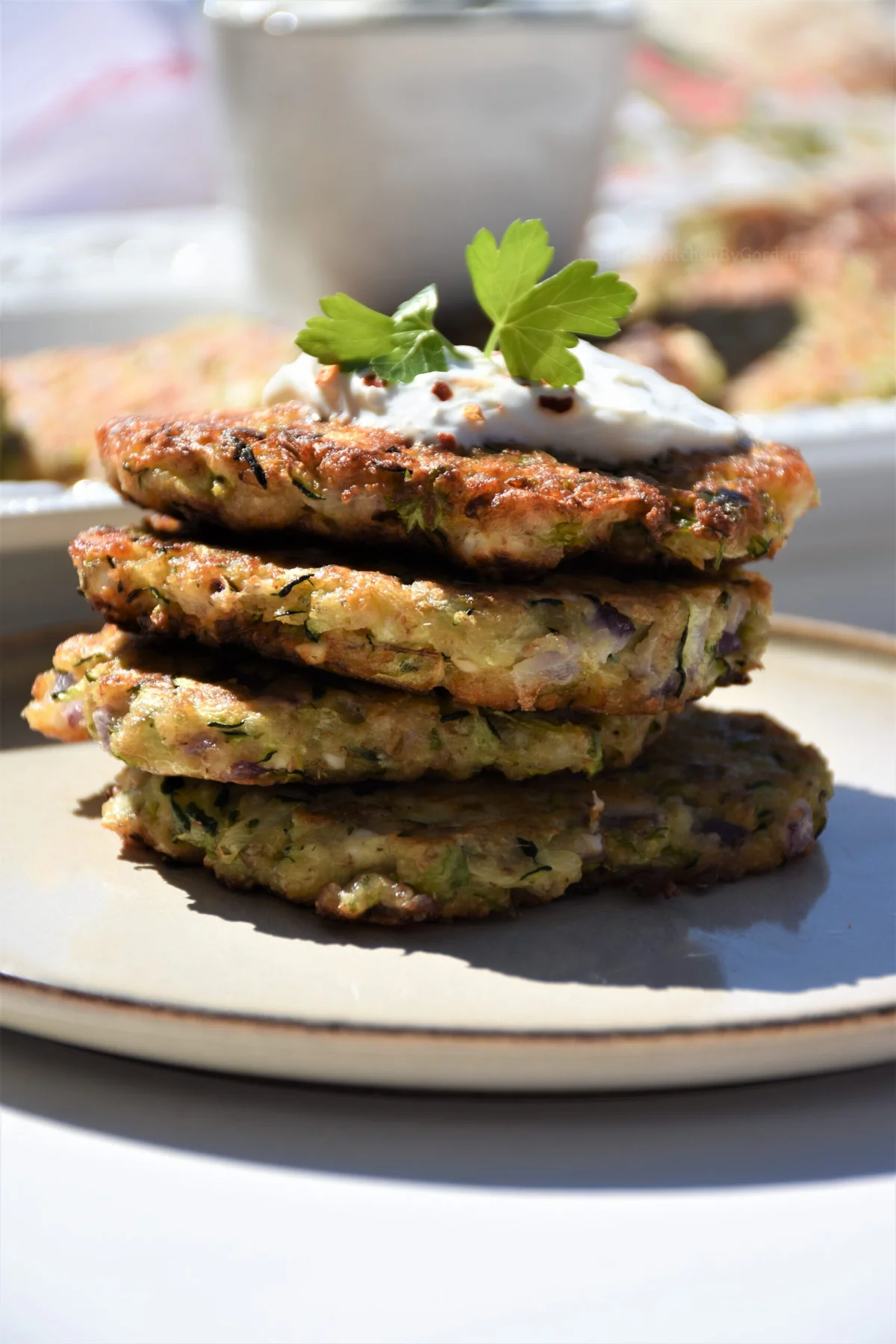 zucchini fritters stack