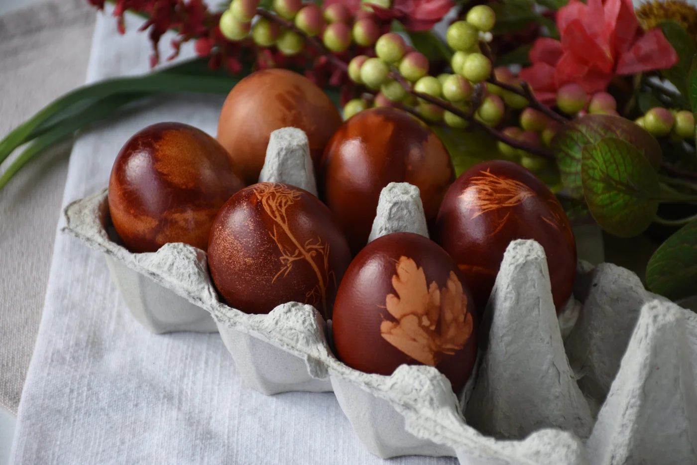 Eggs Coloured with Onion Skins