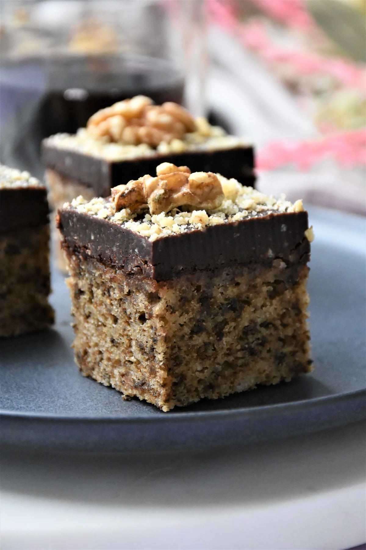 walnut and chocolate square