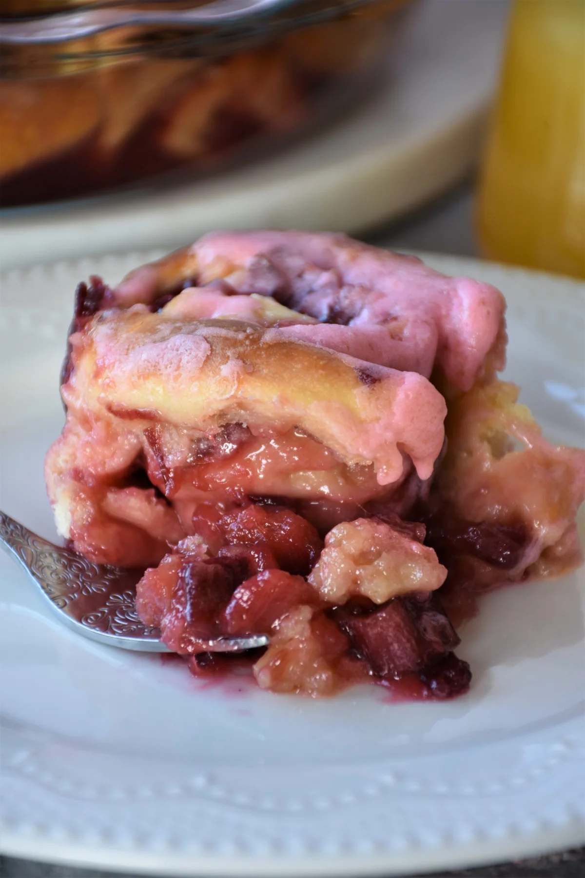 slice of rhubarb roll
