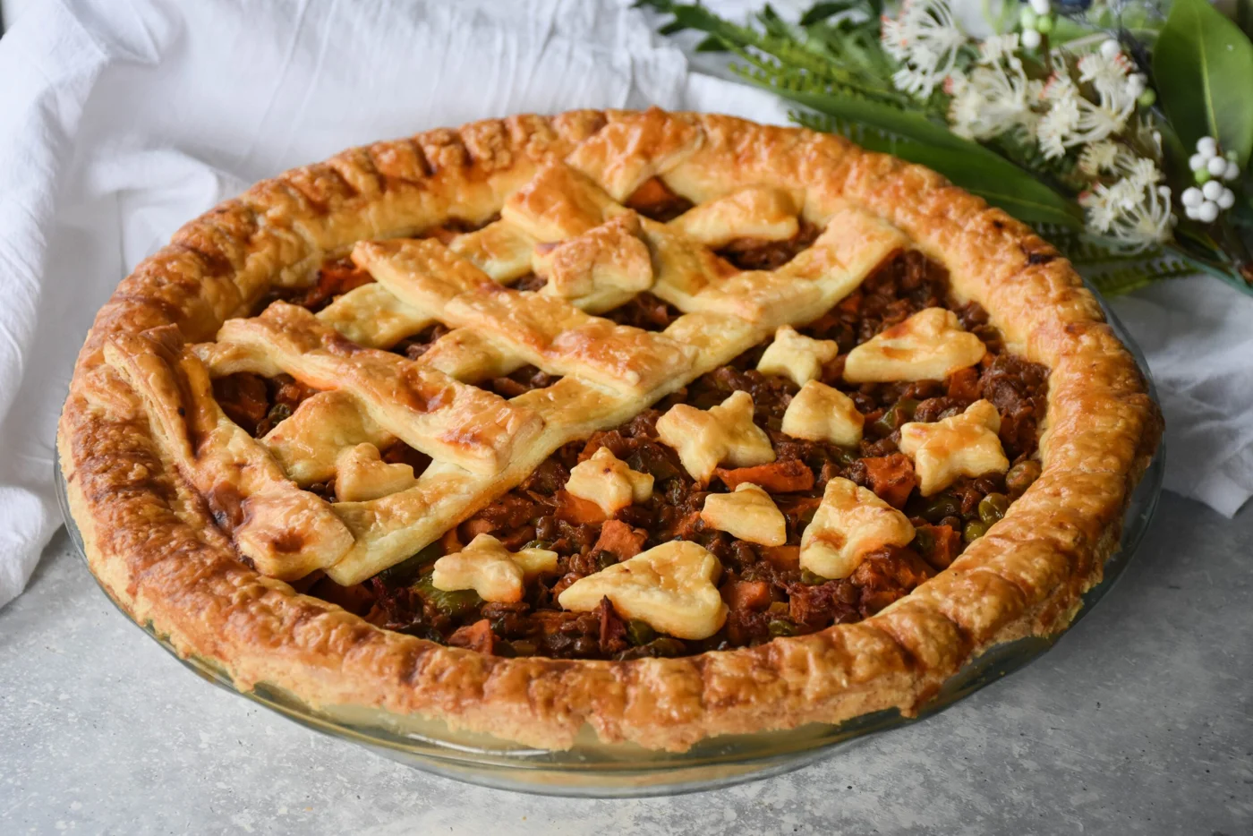 Healthy Sweet Potato, Lentil Pie