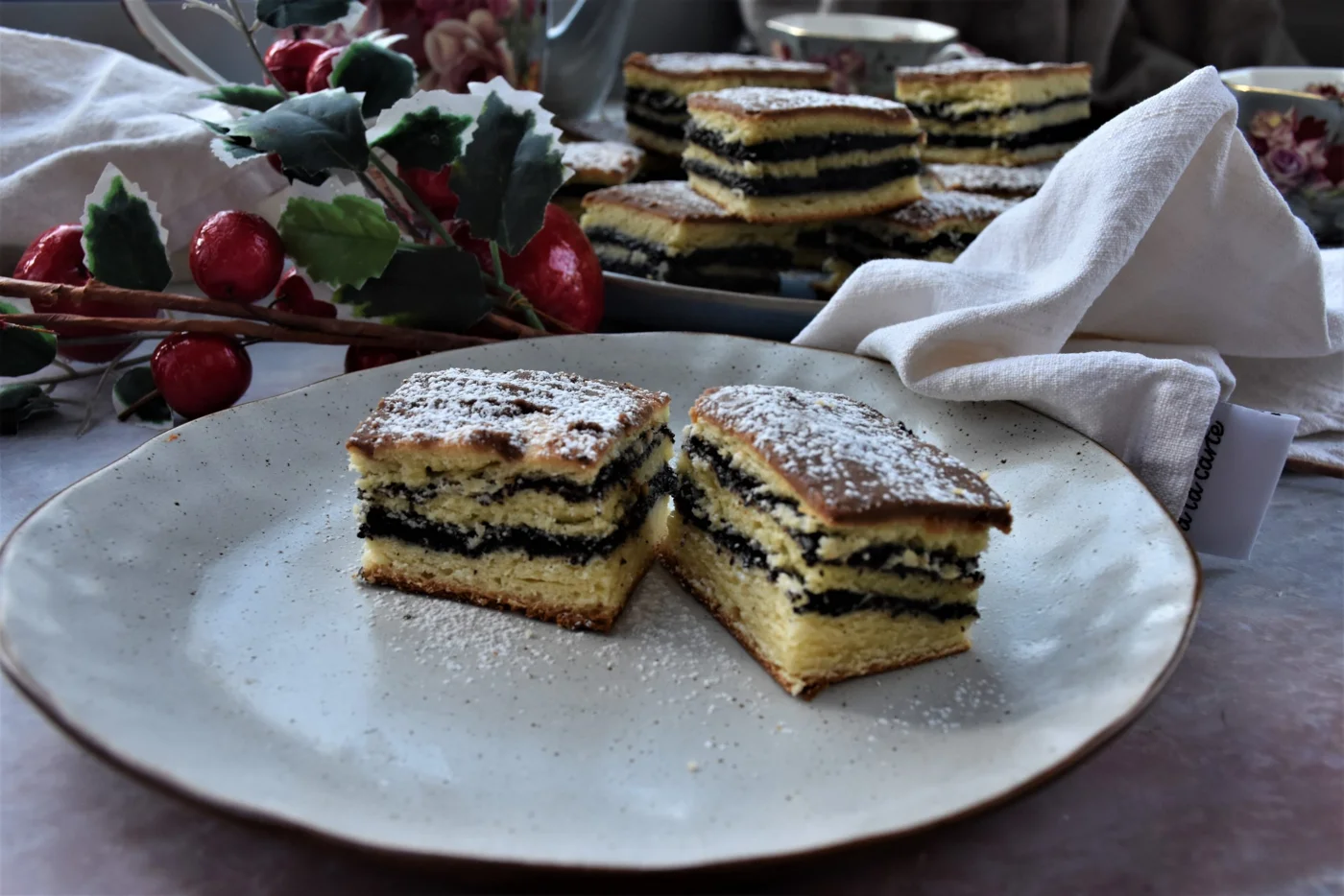 Poppy Seed Cake  - two slices