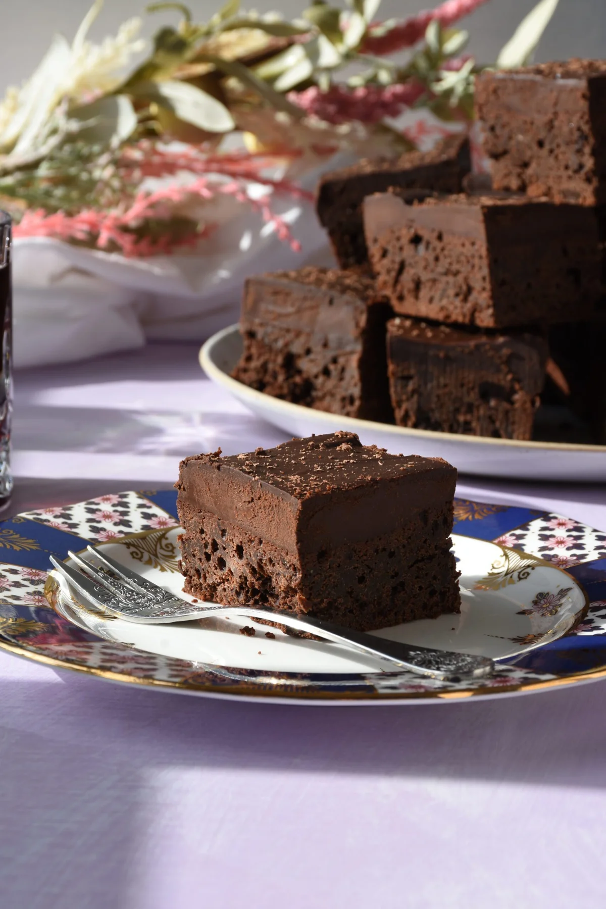 Brownies with chocolate ganache