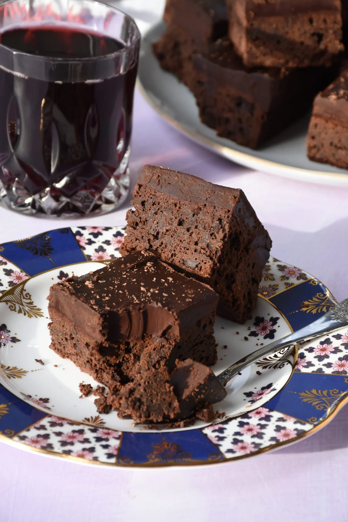 Brownies with chocolate ganache